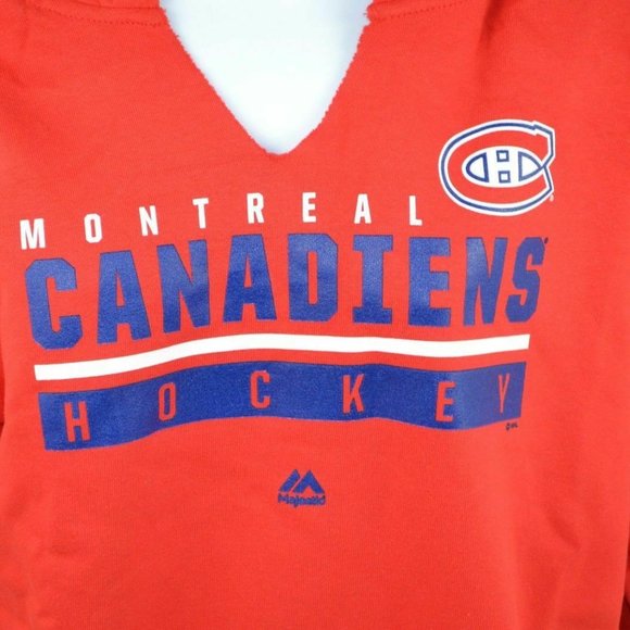 Montreal Canadiens V-Neck Hoodie Sweatshirt - Picture 2 of 5